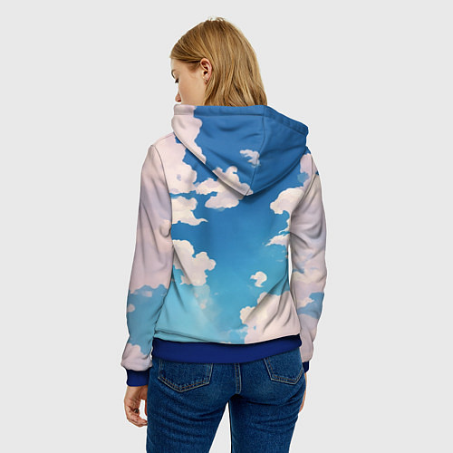 Женская толстовка Девушка на фоне неба / 3D-Синий – фото 4