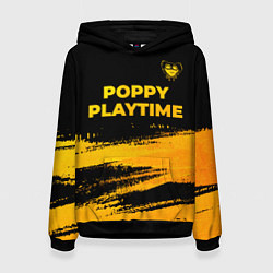 Толстовка-худи женская Poppy Playtime - gold gradient посередине, цвет: 3D-черный