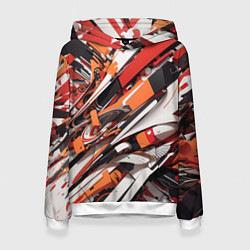Толстовка-худи женская Абстракционная иллюстрация, цвет: 3D-белый