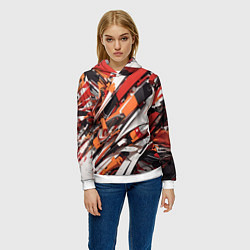 Толстовка-худи женская Абстракционная иллюстрация, цвет: 3D-белый — фото 2