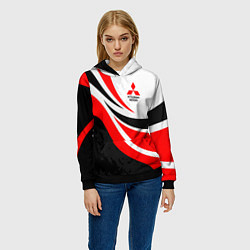 Толстовка-худи женская Evo racer mitsubishi - uniform, цвет: 3D-черный — фото 2