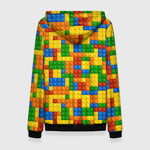 Женская толстовка Лего - разноцветная стена / 3D-Черный – фото 2