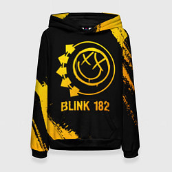 Толстовка-худи женская Blink 182 - gold gradient, цвет: 3D-черный