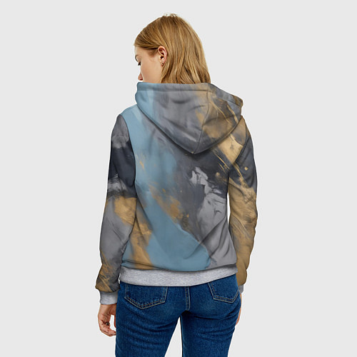 Женская толстовка Мазки краски - нейросеть / 3D-Меланж – фото 4