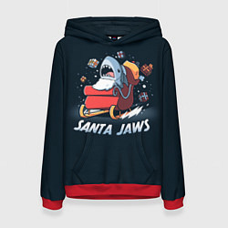 Толстовка-худи женская Santa Jaws, цвет: 3D-красный