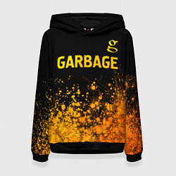 Толстовка-худи женская Garbage - gold gradient посередине, цвет: 3D-черный