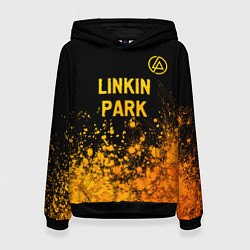 Толстовка-худи женская Linkin Park - gold gradient посередине, цвет: 3D-черный