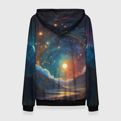 Женская толстовка Абстрактный фантастический пейзаж / 3D-Черный – фото 2