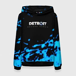 Толстовка-худи женская Detroit become human голубая кровь, цвет: 3D-черный