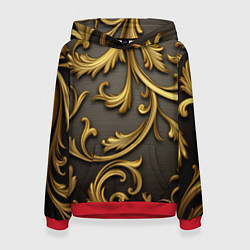 Толстовка-худи женская Gold abstract, цвет: 3D-красный