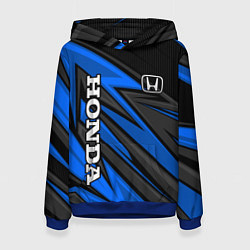 Толстовка-худи женская Honda motors - синяя спортивная абстракция, цвет: 3D-синий