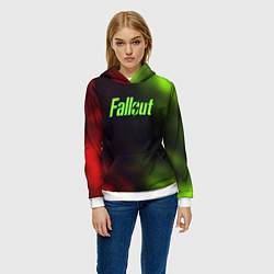 Толстовка-худи женская Fallout fire gradient, цвет: 3D-белый — фото 2