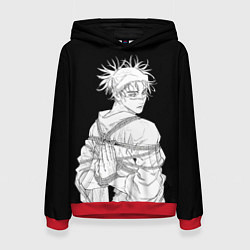 Толстовка-худи женская Чосо в шибари - Магическая битва, цвет: 3D-красный