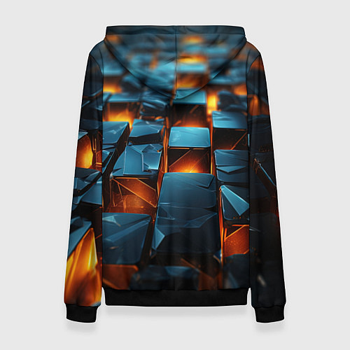 Женская толстовка Темные плитки в лаве / 3D-Черный – фото 2