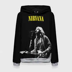 Толстовка-худи женская Группа Nirvana Курт Кобейн, цвет: 3D-меланж