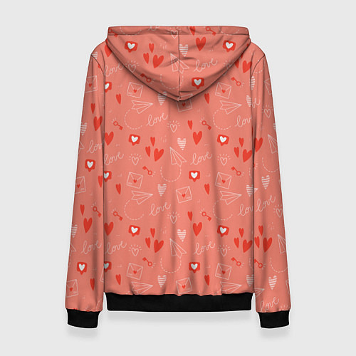 Женская толстовка Love heart message pattern / 3D-Черный – фото 2