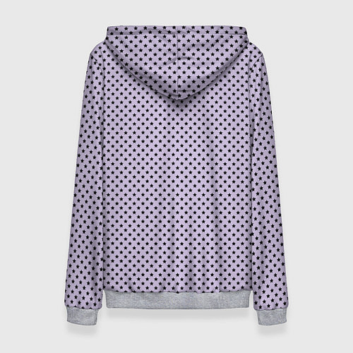 Женская толстовка Светло-сиреневый паттерн маленькие звёздочки / 3D-Меланж – фото 2