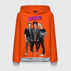 Толстовка-худи женская Green Day trio, цвет: 3D-меланж