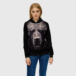 Толстовка-худи женская Бронзовый медведь, цвет: 3D-черный — фото 2