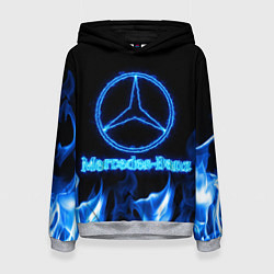 Женская толстовка Mercedes-benz blue neon