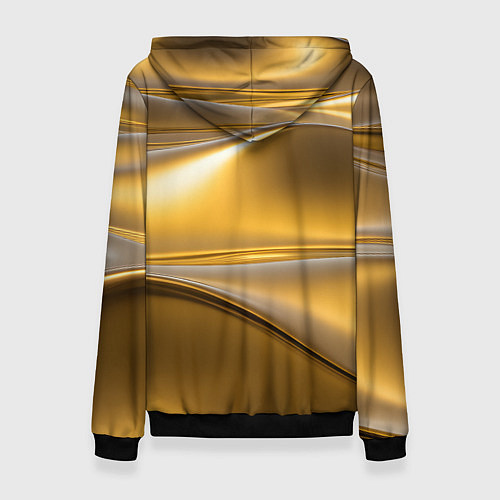 Женская толстовка Золотые волны металла / 3D-Черный – фото 2