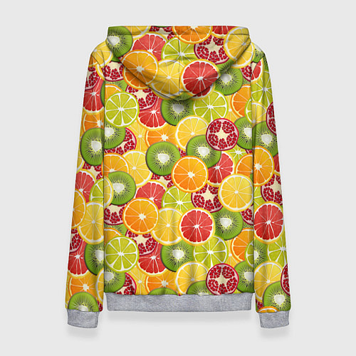 Женская толстовка Фон с экзотическими фруктами / 3D-Меланж – фото 2
