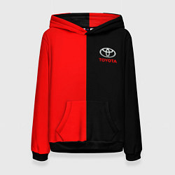 Толстовка-худи женская Toyota car красно чёрный, цвет: 3D-черный