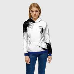 Толстовка-худи женская Juventus sport color black, цвет: 3D-синий — фото 2