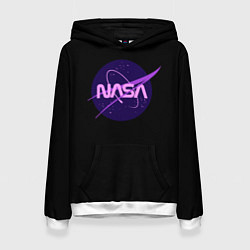 Толстовка-худи женская NASA neon space, цвет: 3D-белый