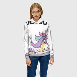 Толстовка-худи женская Все праздники закончились, цвет: 3D-меланж — фото 2