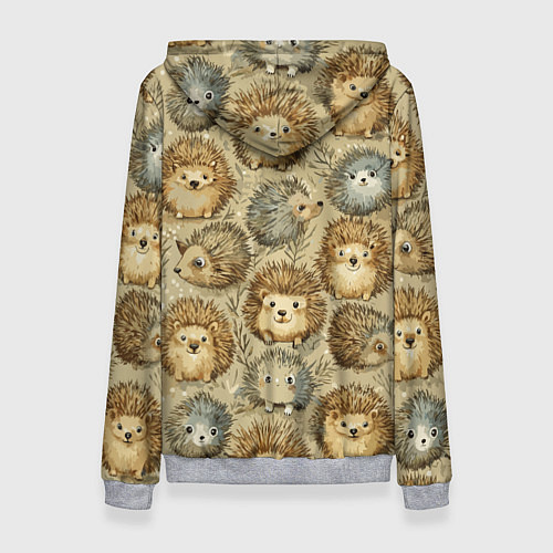 Женская толстовка Паттерн лесной ежик / 3D-Меланж – фото 2