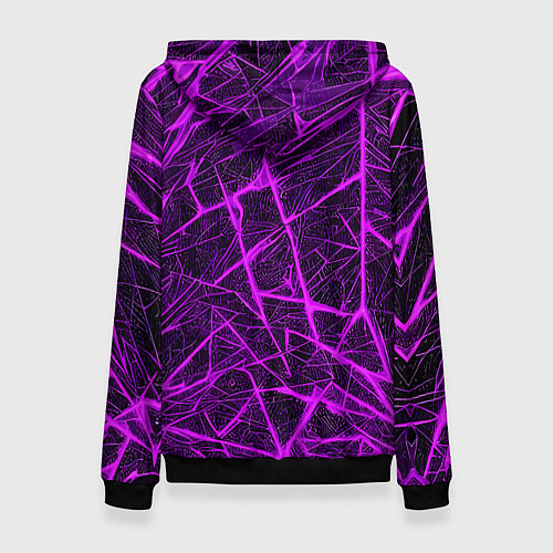 Женская толстовка Фиолетовая паутина на чёрном фоне / 3D-Черный – фото 2