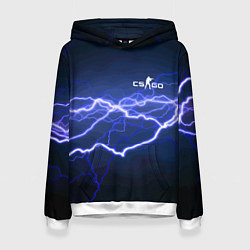 Толстовка-худи женская Counter Strike - lightning, цвет: 3D-белый