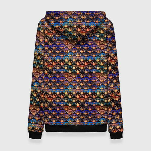 Женская толстовка Разноцветный паттерн с золотыми значками / 3D-Черный – фото 2