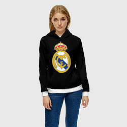 Толстовка-худи женская Real madrid fc club, цвет: 3D-белый — фото 2