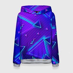 Толстовка-худи женская Neon Pattern colored, цвет: 3D-меланж