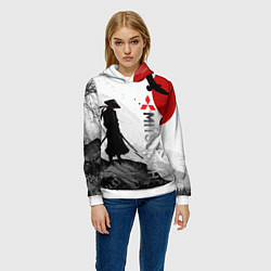 Толстовка-худи женская Мечта самурая, цвет: 3D-белый — фото 2