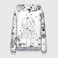 Толстовка-худи женская Linkin park текстура зима рок, цвет: 3D-меланж
