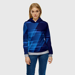 Толстовка-худи женская Blue background, цвет: 3D-меланж — фото 2