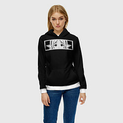 Толстовка-худи женская Взгляд Фрирен, цвет: 3D-белый — фото 2