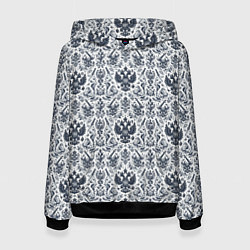 Толстовка-худи женская Греб России паттерн, цвет: 3D-черный