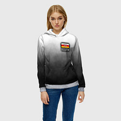 Толстовка-худи женская 15 регион на спине, цвет: 3D-меланж — фото 2