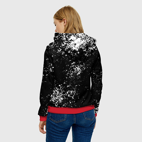 Женская толстовка Мёртвый космос брызги красок / 3D-Красный – фото 4