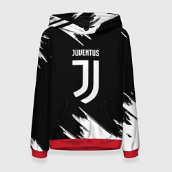 Толстовка-худи женская Juventus краски текстура, цвет: 3D-красный