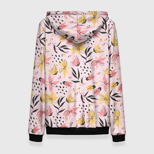 Женская толстовка Абстрактный паттерн с цветами / 3D-Черный – фото 2