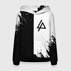 Толстовка-худи женская Linkin park краски чёрнобелый, цвет: 3D-черный