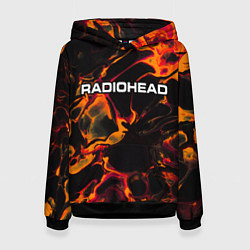 Толстовка-худи женская Radiohead red lava, цвет: 3D-черный