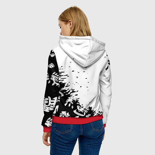 Женская толстовка Ghost of Tsushima текстура samurai / 3D-Красный – фото 4