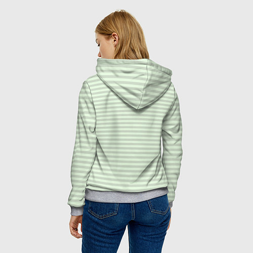 Женская толстовка Светлый мятный в полоску / 3D-Меланж – фото 4