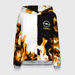 Толстовка-худи женская Opel огонь текстура, цвет: 3D-меланж
